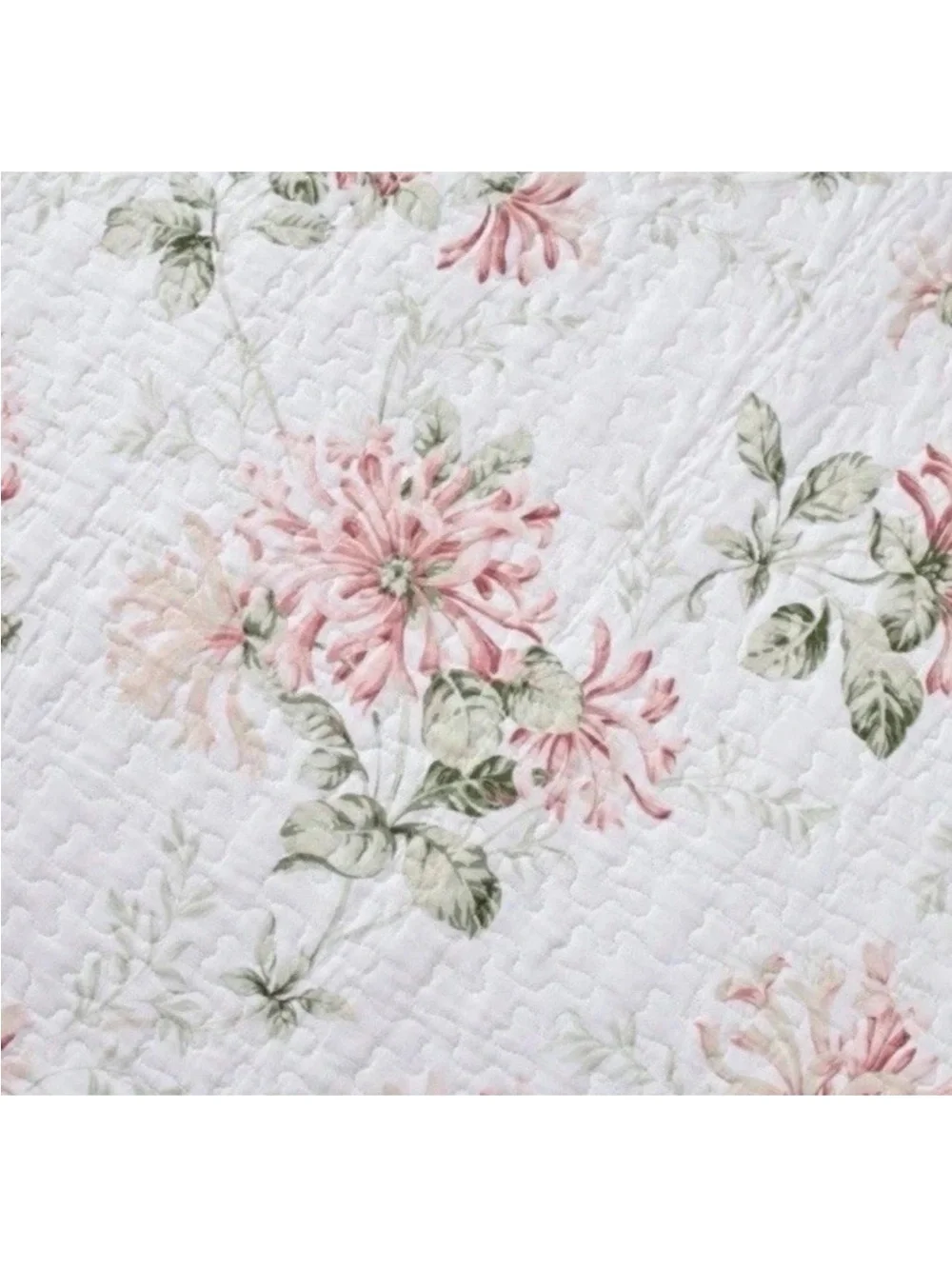 Laura Ashley FULL/QUEEN Honeysuckle Pink Floral Reversible Quilt Set Floral 3PC